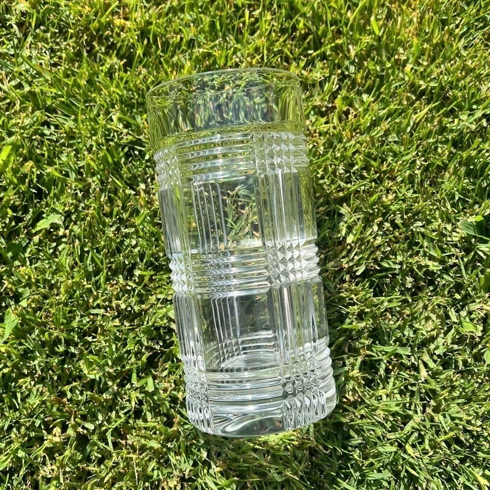 Ralph Lauren Glen Plaid Highball Heavy Bottom Glass 6 1/4” Signed Replacement